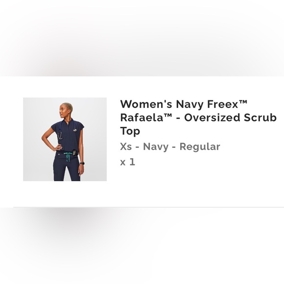 Navy women’s oversized scrub top- XS - Picture 4 of 4